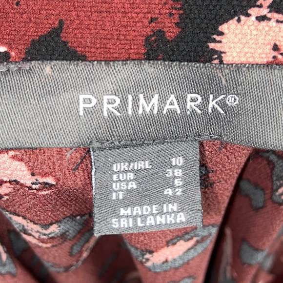 Dress Leopard Print Primark Burgundy & Pink Size 6 - Picture 6 of 8